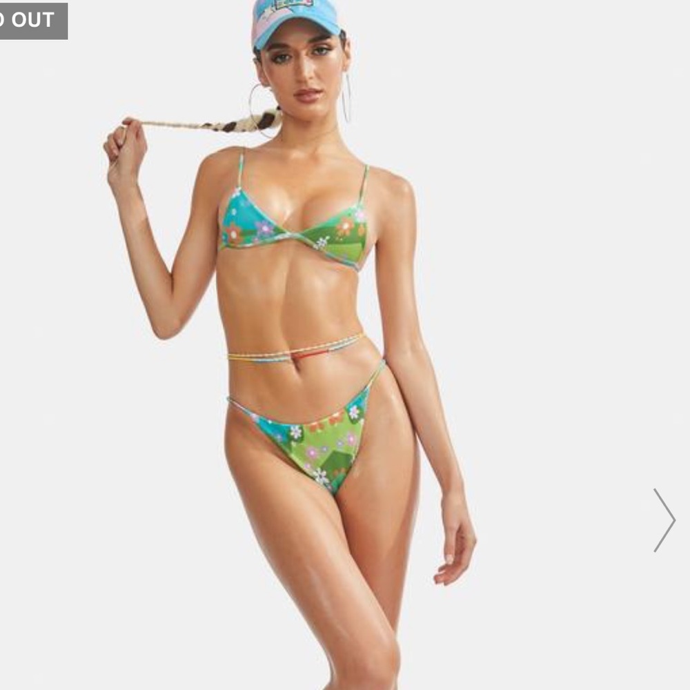 NWT Lolli Swim DAPHNE ABSTRACT BIKINI BOTTOMS and Top